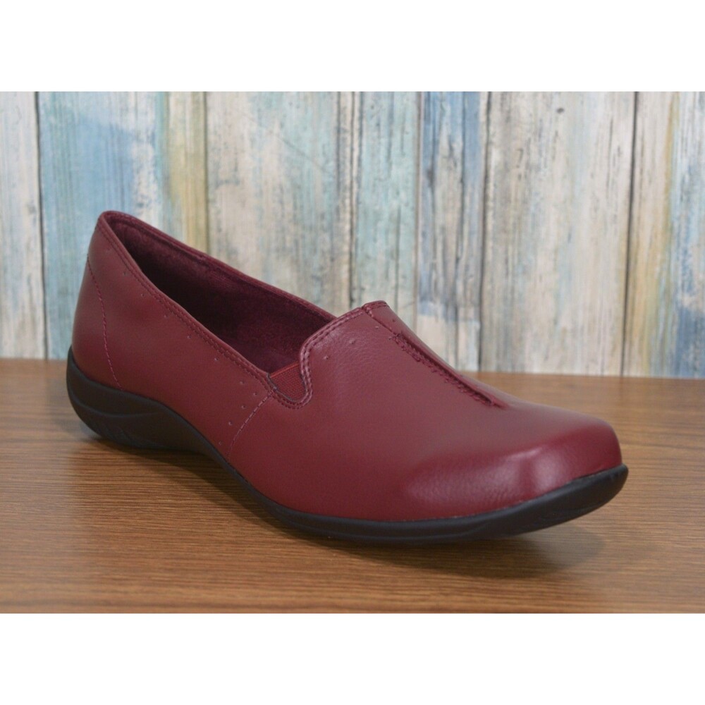 Easy Street Women's Slip-On Shoes Loafers Burgundy Red Comfort Flats Size 12